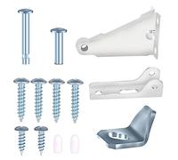 Kit de cierre de puerta mosquitera, piezas de repuesto de acero de calidad compatibles con Wright Products Screen Door Closer Parts con soportes, pines y tornillos de montaje (blanco)