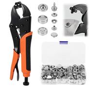 Kit de cierres a presión, alicates de botón a presión resistentes con 40 juegos de broches de 15 mm, juego de botones de metal ajustables para reemplazar broches de metal, reparar cubiertas de barco