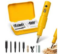 Kit de Cincel Eléctrico para Tallar Madera, 40W Cincel Eléctrico Portátil con [5/10/20] Cabezales Intercambiables, para Manualidades DIY, Bonsái y Principiantes (5 cabezales)