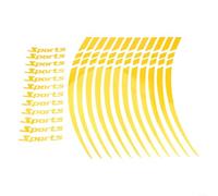 Kit de cinta adhesiva reflectante para rueda de motocicleta para rayas de llantas en ruedas de 18 a 21 pulgadas, juego de 12 calcomanías (amarillo)