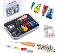 Kit de Cinta al Bies con Punzón de Costura para el hogar. Fabricante de Cinta Bias Práctico. Herramientas y accesorios para Costura. Tamaños 6mm/12mm/18mm/25mm.