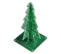 Kit de circuito de flash LED 3D para montaje DIY con tres tableros de doble cara para crear un modelo electrónico de luz de árbol de Navidad (3 colores)