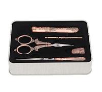 Kit de ciseaux à broder, ciseaux de couture en acier inoxydable avec pointe et dé à coudre, ensemble de ciseaux d’artisanat de style européen rétro pour la broderie DIY, le point