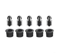 Kit de clavijas de plástico negro para parrilla con diseño de enchufe de bola para un fácil montaje de rejillas de gabinete de audio y proyectos de reparación de altavoces de bricolaje, juego de 10