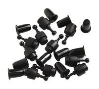 Kit de clavijas de plástico negro para parrilla con diseño de enchufe de bola para un fácil montaje de rejillas de gabinete de audio y proyectos de reparación de altavoces de bricolaje, juego de 10