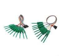 Kit de clip de gancho de prueba de analizador lógico, juego de sonda macho y hembra de 20 pines de 20 cm para pruebas de circuito, clips de resorte retráctiles para componentes de pasatiempos (verde)