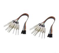 Kit de clip de gancho de prueba para analizador lógico, longitud de cable de 20 cm, juego macho y hembra de 20 pines para pruebas de circuito, abrazadera de resorte retráctil, construcción de alambre