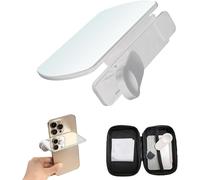 Kit de Clip de Reflejo de Espejo de cámara de teléfono Inteligente Ajustable Universal, Reflector de Selfie de Clip de cámara de Reflejo de Espejo de cámara de teléfono Inteligente (White)