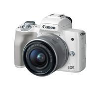 Kit de cαmara vlogging sin espejo Canon EOS M50 con lente EF-M 15-45 mm, video 4K, Wi-Fi integrado, tecnologνa NFC y Bluetooth, color blanco