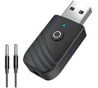 Kit de Coche Bluetooth 5.0 - Adaptador de Audio Inalámbrico Portátil Con Cancelación de Ruido y Enlace Dual Para Llamadas Manos Libres - Receptor Para Coche y Hogar