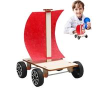 Kit De Coche De Madera Con Propulsión Eólica - 9,5 X 9 X 12,5 Cm Kit Para Construir Un Coche | Kitt De Modelo De Cochee A Vela | Proyectos De Construcción De Automóviles Y Equipos De Aprendizaje