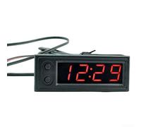 Kit de coche de vehículo 3 en 1 de 12 V | Reloj voltímetro termómetro | Pantalla digital LED | Monitor de temperatura rojo verde azul DC 5-27V (rojo)