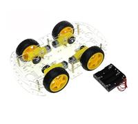 Kit de Coche Robot Inteligente con chasis de Doble Capa de acrílico 4WD, 4 Motores de CC con reducción, Placa de código de Velocidad para proyectos de robótica Stem con y e