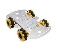 Kit de coche robot para ruedas mecanum, chasis de aluminio 4WD, motor de CC, omnidireccional, inteligente, proyecto de codificación STEM para Arduino para Raspberry Pi para microbit 15 x 15 cm