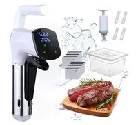 Kit de cocina de precisión Sous Vide con pantalla digital LED de tiempo y temperatura, bomba extractora de aire, bolsa sellada y clip, circulador de inmersión térmica para comidas perfectamente