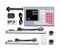 Kit de codificador lineal, Completa 2 ejes grandes LCD Kit de ajuste de lectura digital y 2 PCS 5U Regla óptica lineal de escala de vidrio lineal for máquina de torno de molino(2 Axis Dro Set)