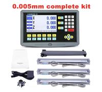 Kit de codificador lineal, LCD Kit Conjunto completado de 3 ejes Fresado de torno Máquina de molinillo de torno Lectura digital y codificador de escala lineal(0.005mm complete set)