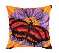 Kit de cojín de punto de cruz Patrón de mariposas Artículo: 5 306 Colección Art - Tamaño 40x40 cm.
