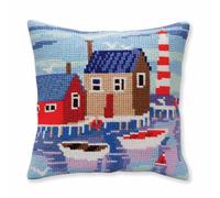 Kit de cojín de punto de cruz Serene Harbor, artículo: 5 388 Colección Art - Tamaño 40x40 cm.