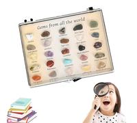 Kit De Colección De Piedras Preciosas - Juego Educativo De Especímenes De Pulido | Piedras Etiquetadas para El Aprendizaje De Geología, Juguete De Descubrimiento Científico para Niños, 16 A 25