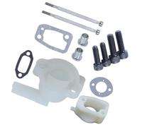 Kit de colector de admisión con codo, silenciador, perno, tornillo y junta con clip en E, compatible con motosierra H61 268 272 (503496901 501806602)