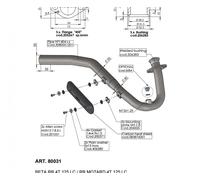 Colector de escape LeoVince SBK acero inox para Beta RR 4T 125 LC / Motard