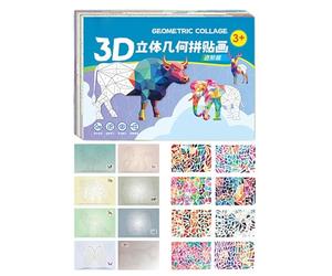 Kit De Collage Geométrico: Diseño De , Selector De Formas De Mesa Interactivo, Juego De Tarjetas Sensoriales Para El Desarrollo, Herramienta De Hoja De Celulosa Ligera | Actividades En El