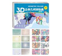Kit de Collage para juego educativo interactivo de papel de corte geométrico - Actividad manual para niños y niñas, guarderías, cumpleaños, Navidad, fiesta