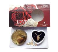 Kit de collar de perlas de deseo - Kit de fabricación de collares DIY, collar con camafeo enjaulado de perlas cultivadas en ostra, regalo del Día de San Valentín para su esposa, novia, madre (Oro-Rojo