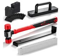 Kit de Colocación de Suelo Laminado,64pcs Herramientas para suelo laminado con cuñas, bloque de golpeo, barra de tracción, cinta métrica de doble cara para suelos laminados, de parquet y de vinilo