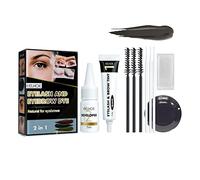 Kit de color para cejas y pestañas, 2 en 1 maquillaje semipermanente para cejas y pestañas D-Y-E en casa, no se desvanece, no suda y no se mancha (Black)