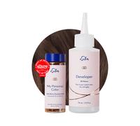Kit de coloraci n y tinte permanente eSalon - Marr n chocolate oscuro - Colorista personal para una cobertura de canas de hasta el 100 %. Sin amo