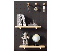 Kit de combinación de tablero perforado, exhibición montada en la pared con pequeños palos de madera para organización de garaje y soluciones de almacenamiento