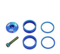 Kit de componentes de auriculares de aluminio con tapa superior espaciadora y perno para integración de tubo de dirección de horquilla de 1 1/8 pulgadas (azul)