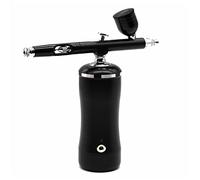 Kit de compresores de aerógrafo de 0.3mm de doble acción Mini pistola de pulverización de la bomba personal sin cable portátil for el cepillo de aire de manicura del arte del clavo del cepillo