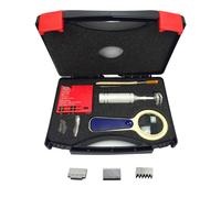 Kit de comprobador de adherencia de corte cruzado con cuchilla de 1 mm, 2 mm y 3 mm, empaquetado en caja de plástico.