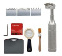 Kit de comprobador de adherencia de corte cruzado con cuchilla de 1 mm, 2 mm y 3 mm, empaquetado en caja de plástico.