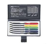 Kit de comprobador de dureza de 6 piezas MA00600 para rango de dureza HRC40 a HRC65, mangos codificados por colores para probar superficies planas y curvas, adecuado para comprobar la dureza