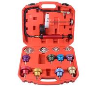 Kit de comprobador de presión de radiador de sistema de refrigeración automotriz de aluminio, 14 piezas