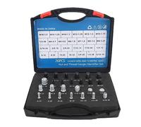 Kit de comprobadores de roscas para tuercas y pernos, 26 piezas, juego de calibradores de roscas de acero al carbono de alta precisión y ABS con caja de almacenamiento para la