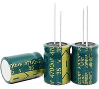 Kit de condensador 20 unids-100 unids/lote 35 V 4700 UF 18 x 25 mm alta frecuencia baja impedancia condensador electrolítico aluminio 4700 uf 35 v condensadores suministros de bricolaje