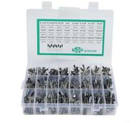 Kit de condensador electrolítico de 500 piezas de 0.1uf a 1000uf 16v 25v 35v 50v aluminio radial surtido conjunto para filtrado de fuente de alimentación y proyectos de reparación de placas de
