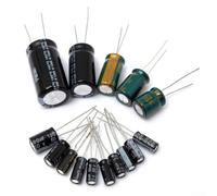 Kit de condensador electrolítico de aluminio de 50 V, 120 piezas con 15 valores de capacitancia de 1uF a 2200uF para proyectos de placa de control y audio de fuente de alimentación