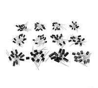 Kit de condensador electrolítico de aluminio radial de 120 piezas con 12 valores de 1uF a 470uF, 10 de cada valor, perfecto para proyectos de circuito