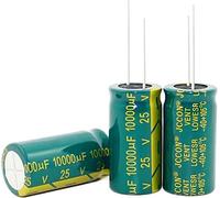 Kit de condensadores, 100 piezas ~ 20 piezas, 25 V, 10000 UF, 10000 UF, 25 V, condensadores electrolíticos de alta frecuencia con baja resistencia, condensadores de 18 x 35 mm, suministros de