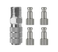 Kit de Conector Adaptador de Liberación Rápida de Acoplador Rápido para Aerógrafo con 4 Conectores Macho de 1/8 Pulgada para Aerógrafo Badger