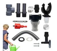 Kit de Conector de Barril de Lluvia, de captación de Lluvia - Kit de Espiga para Barril de,Desviador eficiente de Agua de para la recolección de Agua de de canalones, Kit de Barri