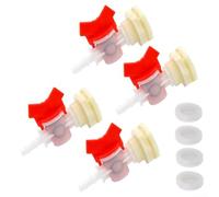 Kit de conector de cubo para sistema de riego de conejo, 4 piezas con válvula de bola y arandela de filtro, compatible con manguera 5/16 para gestión del flujo de agua de aves de corral