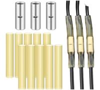 Kit de conector de línea para bomba sumergible impermeable Homeponnew - 3 piezas de conectores de empalme + 10 piezas de tubo termorretráctil para reparación de cable de bomba de pozo, metal +