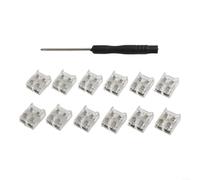 Kit de conector de tira LED sin soldadura para 5 V, 12 V, 24 V, para luces de cinta SMD y mazorca con bloque de terminales de tornillo transparente, 8 mm, 10 mm, tamaño 12 unidades (10 mm)